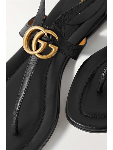 gucci marmont logo-embellished leather sandals